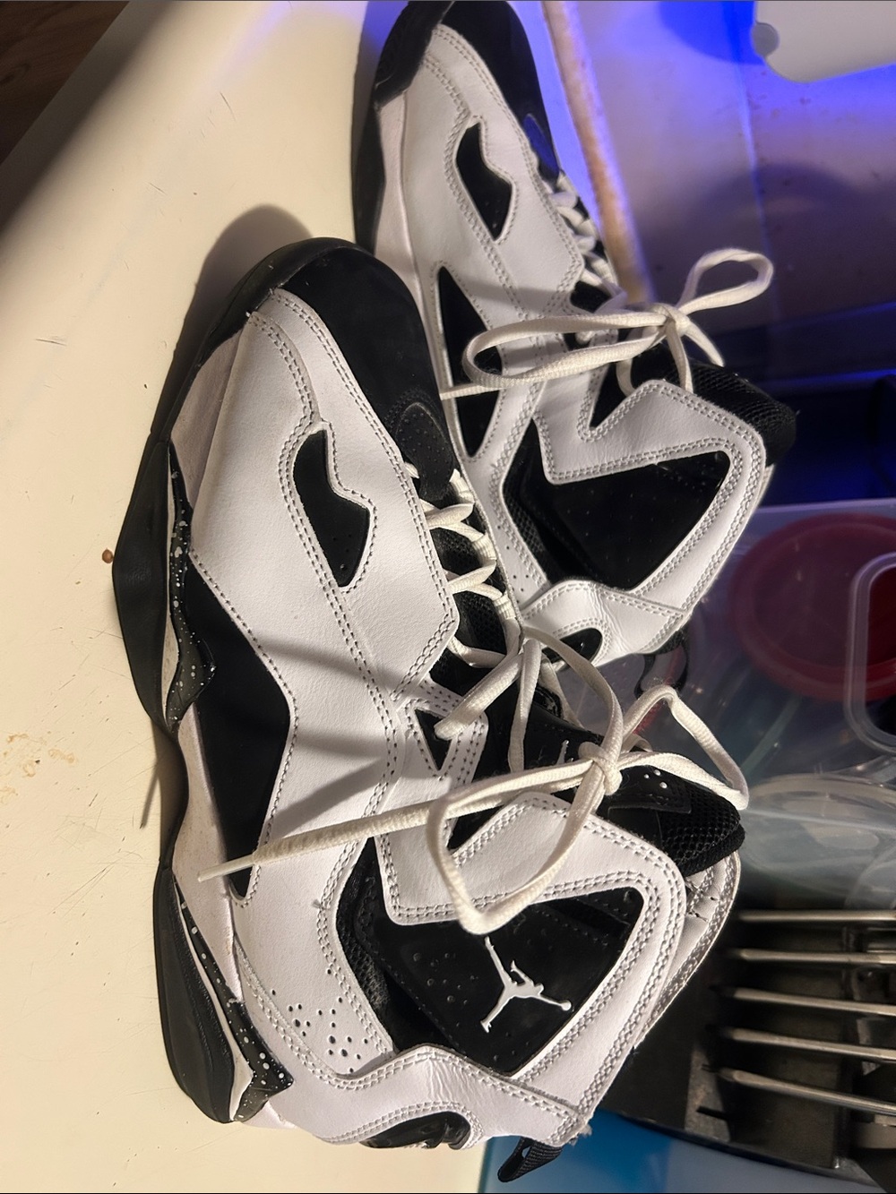 Jordan Men's White and Black High-Top Basketball Sneakers